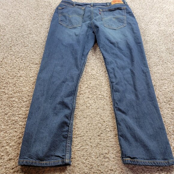 Levis 514 Jeans Mens 38x30 Blue Straight Denim Dark Wash - Picture 4 of 6